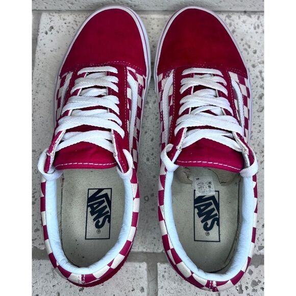 Vans Unisex Old Skool (Primary Check) Red Skate Shoe Men’s Sz 9.5/Women’s Sz 11 - Picture 9 of 16
